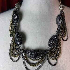 Talbots Black & Gold Multi Chain Necklace
